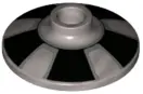 Metallic Silver Dish 2 x 2 Inverted (Radar) with Black Trapezoids Hubcap Pattern