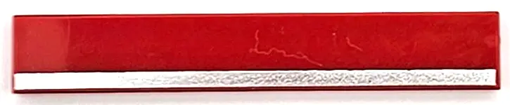 Red Tile 1 x 6 with Silver Stripe Pattern