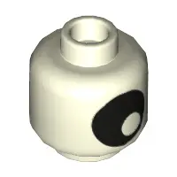 Glow In Dark White Minifigure, Head without Face with Large Black Eye with Pupil Pattern