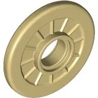 Tan Wheel Wheelchair with Technic Pin Hole with Molded (Same Color) Hard Rubber Tire Pattern