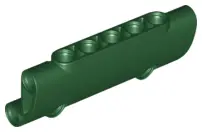 Dark Green Technic, Panel Curved 7 x 3 with 2 Pin Holes through Panel Surface