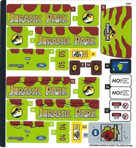 Sticker Sheet for Set 76956 - (10069000/6309170)