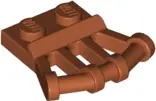 Dark Orange Plate, Modified 1 x 2 with Angled Bar Handles on Side