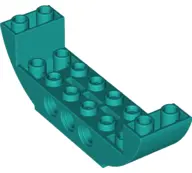 Dark Turquoise Slope, Curved 8 x 2 x 2 Inverted Double