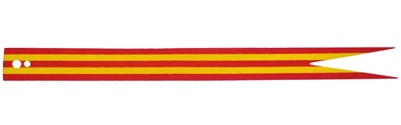 Cloth Banner Flag Pointed Ends with 3 Red and 2 Yellow Stripes Pattern
