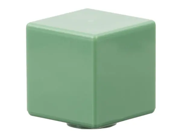 Sand Green Minifigure, Head, Modified Cube