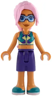Sky - Dark Turquoise, Yellowish Green and Dark Purple Top, Dark Purple Shorts, Dark Turquoise Shoes