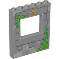 Light Bluish Gray Panel 1 x 6 x 6 with Window with Fleur-de-lis and Leaves Pattern