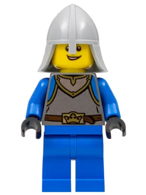 Castle - King's Knight Scale Mail, Crown Belt,  Helmet with Neck Protector, Open Grin