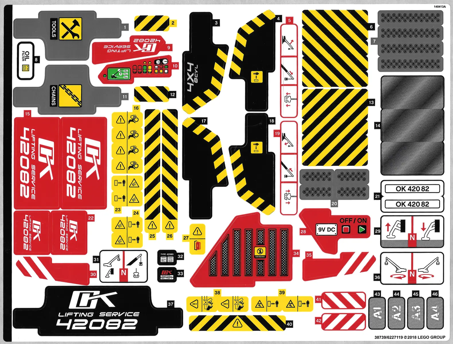 Sticker Sheet for Set 42082 - (38739/6227119)