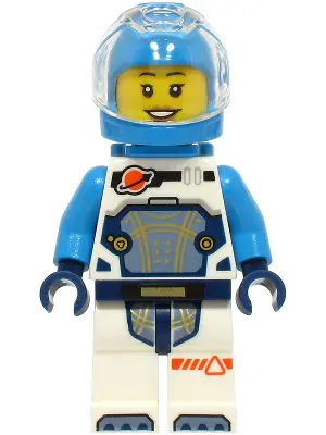 Astronaut - Female, White Spacesuit with Dark Azure Arms, Dark Azure Helmet, Trans-Clear Visor, Dark