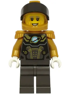 Astronaut - Male, Pearl Dark Gray and Pearl Gold Spacesuit, Pearl Gold Helmet, Black Visor, Pearl Go