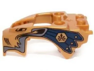 Pearl Gold Flywheel Fairing Lion Shape with Gray Mane and Dark Blue Feathers Pattern