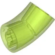 Trans-Bright Green Brick, Round 2 x 2 D. 45 degrees Elbow (25.5mm Standing Height)