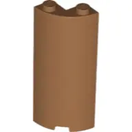 Medium Nougat Cylinder Quarter 2 x 2 x 5 with 1 x 1 Cutout
