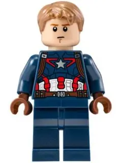 Captain America - Dark Blue Suit, Reddish Brown Hands, Hair, Dark Orange Eyebrows