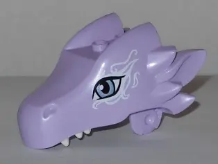 Lavender Dragon Head (Elves) Jaw Upper with Lavender Eyes and Swirls Pattern (Cyclo)