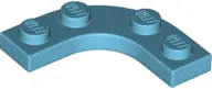 Medium Azure Plate, Round Corner 3 x 3 with 2 x 2 Curved Cutout