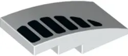 White Slope, Curved 4 x 2 with Black Air Vent Grille Pattern Model Right Side