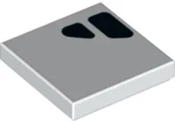 White Tile 2 x 2 with Black Air Vent Grille Pattern Model Left Side