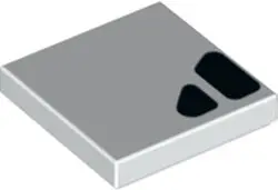 White Tile 2 x 2 with Black Air Vent Grille Pattern Model Right Side