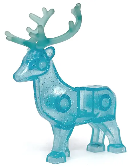 Glitter Trans-Light Blue Deer with Trans-Light Blue Antlers (Stag, Reindeer)