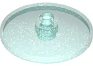 Glitter Trans-Light Blue Dish 4 x 4 Inverted (Radar) with Open Stud