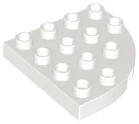 White Duplo, Plate Round Corner 4 x 4