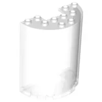 Trans-Clear Cylinder Half 3 x 6 x 6 with 1 x 2 Cutout