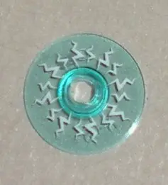Trans-Light Blue Dish 2 x 2 Inverted (Radar) with White Lightning Bolts Pattern