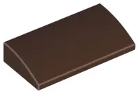 Dark Brown Slope, Curved 2 x 4 x 2/3 with Bottom Tubes