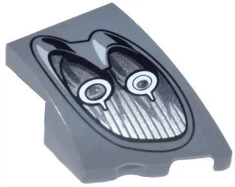 Dark Bluish Gray Wedge 3 x 2 Right No Studs with Pagani Utopia Car Headlight, 2 Silver Bulbs and Bla