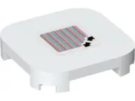 White Tile, Modified 4 x 4 with Rounded Corners and 4 Feet with Super Mario Scanner Code Double Arro