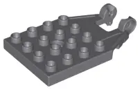 Dark Bluish Gray Duplo, Plate 4 x 4 with 16 Studs and Hinge