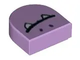 Lavender Tile, Round 1 x 1 Half Circle Extended with Closed Mouth with Fangs Pattern