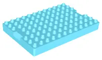Medium Azure Duplo, Brick 8 x 12 with 1 x 2 Indentations on Ends (Container Top)