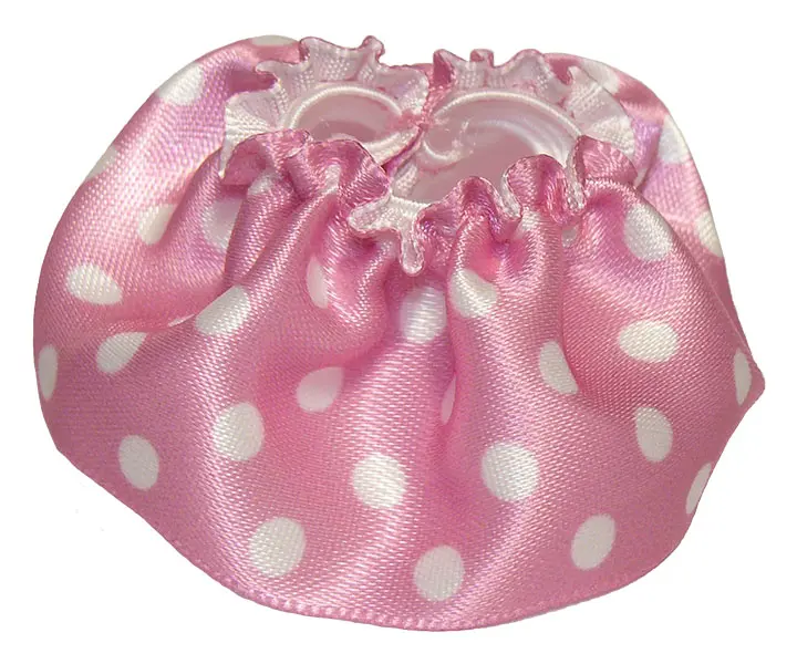 Bright Pink Duplo Wear Cloth Skirt Satin with White Small Polka Dots Pattern