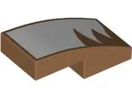 Medium Nougat Slope, Curved 2 x 1 x 2/3 with White Fur Pattern Model Left Side