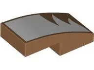 Medium Nougat Slope, Curved 2 x 1 x 2/3 with White Fur Pattern Model Right Side