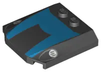 Black Wedge 4 x 4 x 2/3 Triple Curved with Blue Marking and Headlights Pattern