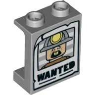 Light Bluish Gray Panel 1 x 2 x 2 with Side Supports - Hollow Studs with Underminer Wanted Poster Pa