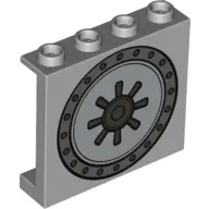 Light Bluish Gray Panel 1 x 4 x 3 with Side Supports - Hollow Studs with Dark Bluish Gray and Metall