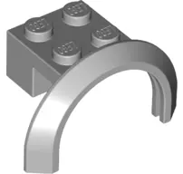 Light Bluish Gray Vehicle, Mudguard 4 x 2 1/2 x 1 2/3 with Arch Round