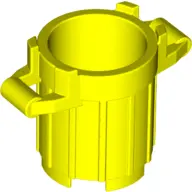 Neon Yellow Container, Trash Can with 4 Cover Holders