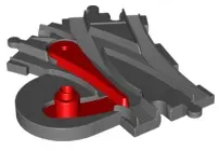Dark Bluish Gray Duplo, Train Track Switcher with Red Switch