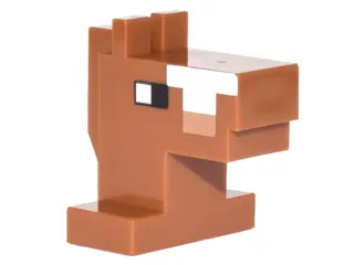 Dark Orange Creature Head Pixelated Horse with Eyes and Top of Nose Pattern (Minecraft Horse)