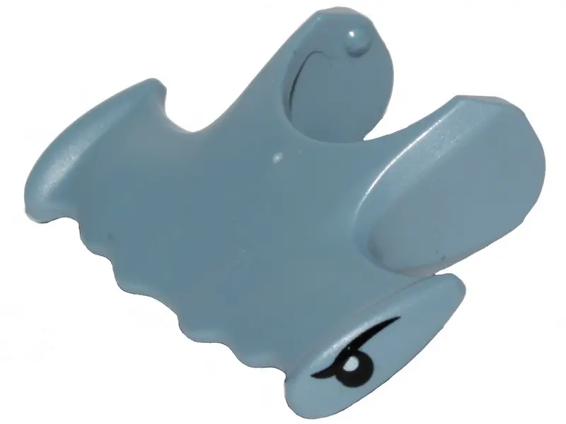 Sand Blue Shark Head Hammerhead with Black Eyelids and Eyes with White Pupils Pattern