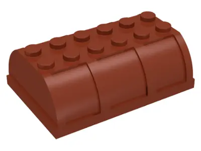 Reddish Brown Container, Trunk Lid 4 x 6 x 1 2/3