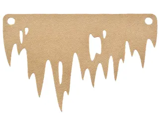 Dark Tan Cloth Sail Tattered Short with 2 Round Holes and 5 Ripped Holes