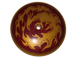 Pearl Gold Dish 9 x 9 Inverted (Radar) with Gold Phoenix and Flames Pattern